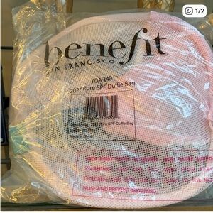 Benefit Pink and White Travel Duffle Bag NEW in Sealed Packaging